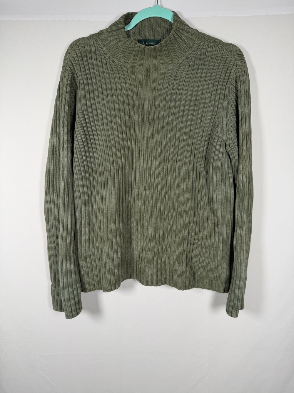 Vintage Lauren Ralph Lauren Ribbed Turtleneck Sweater Forest English Countryside